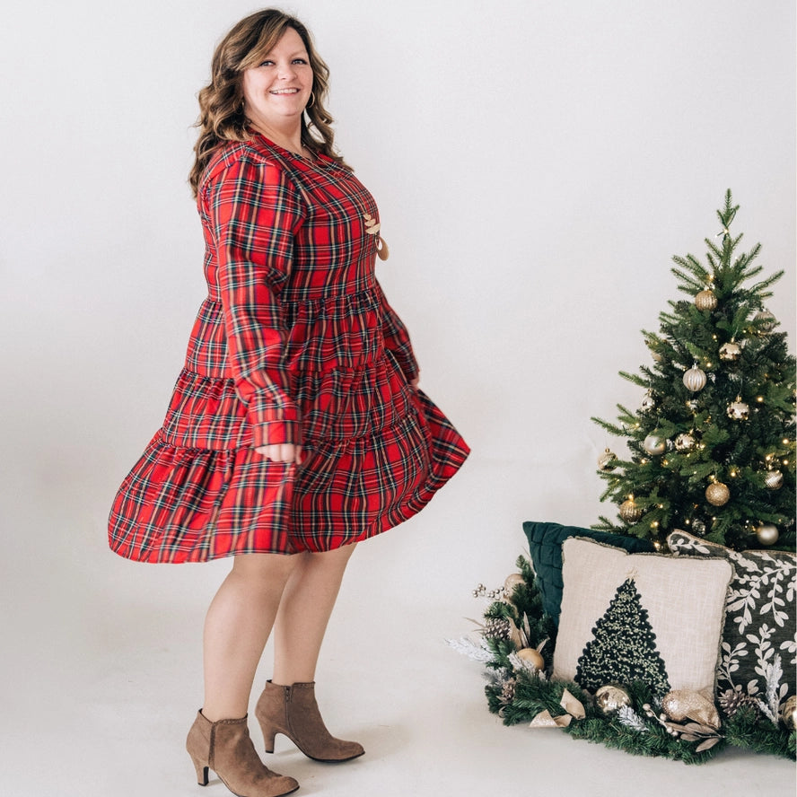 Christmas Red Tartan Plaid Dress