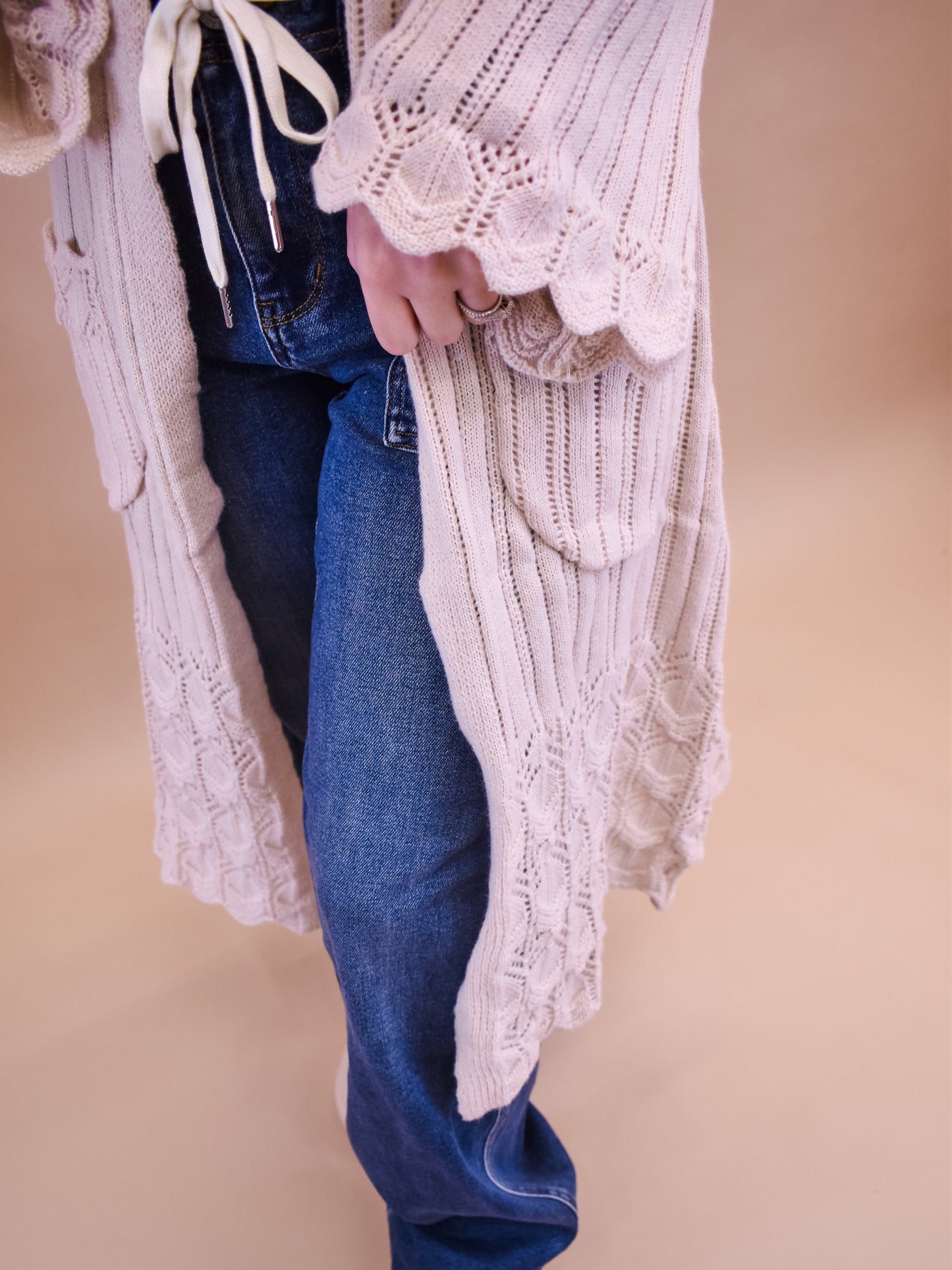 In A Dream Scallop Sweater Cardigan