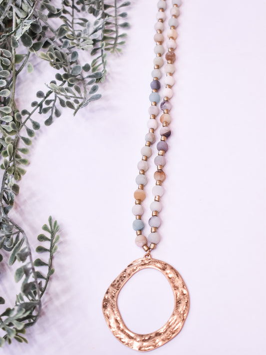 Down To Earth Long Beaded Necklace