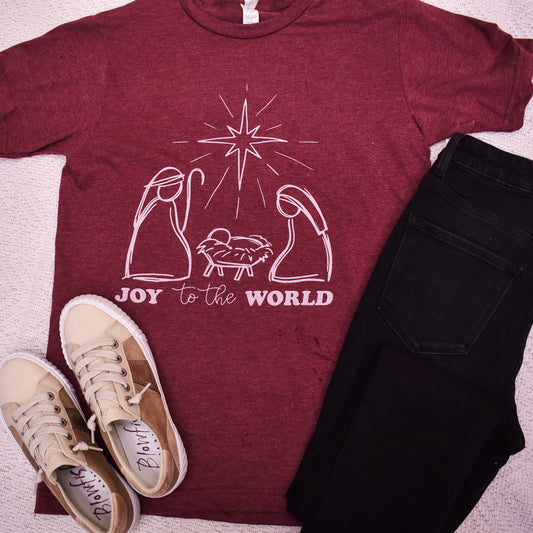 Joy To The World Nativity Graphic Tee