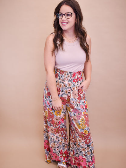 I'm Just Me Wide Leg Floral Pants