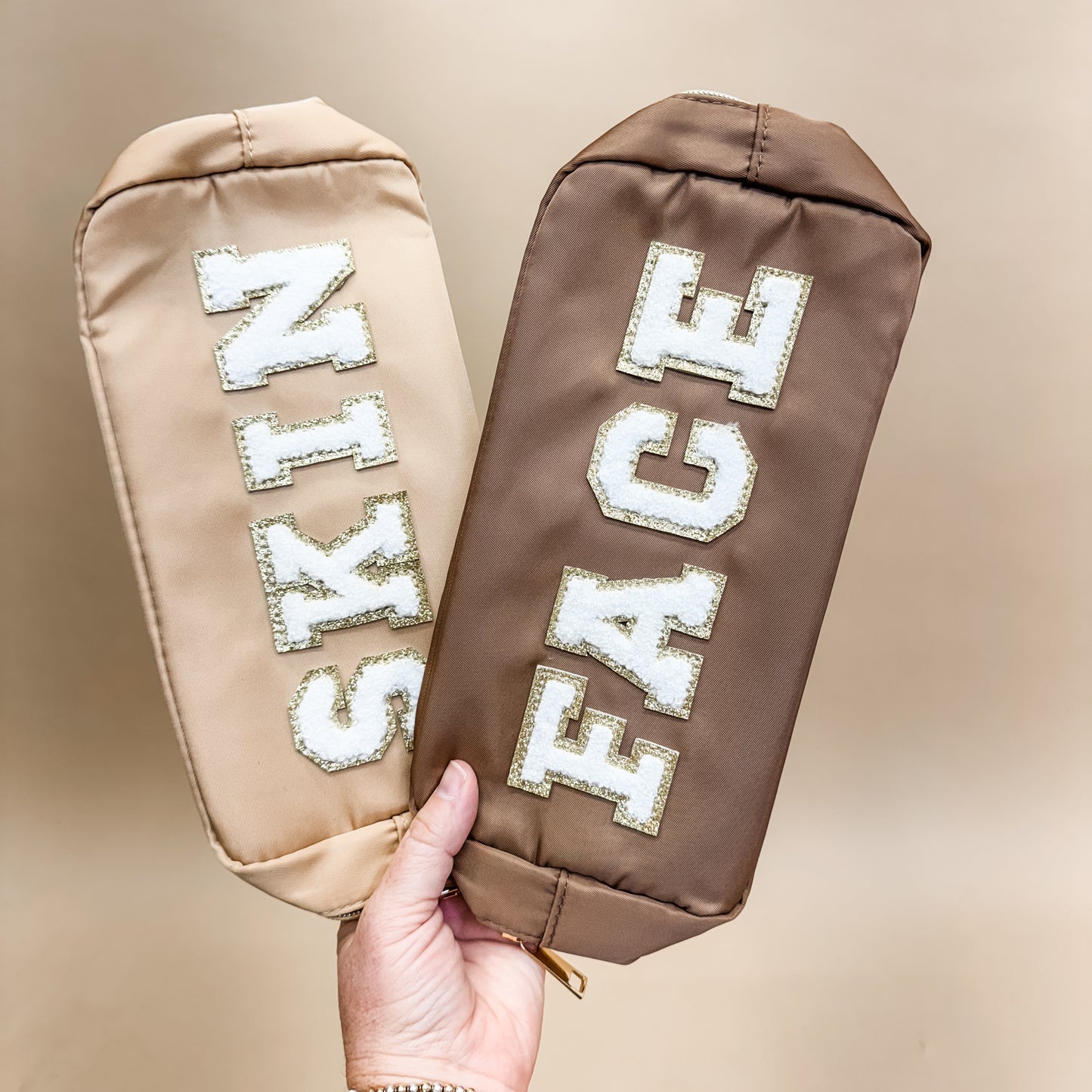 Neutral Patch Letter Travel Bags