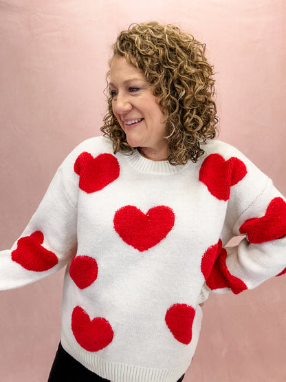 Hearts On Fire Valentine's Sweater