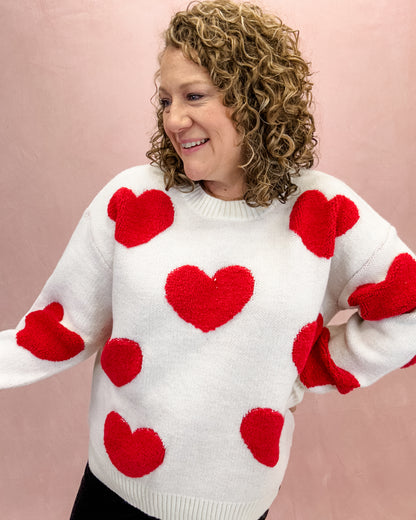 Hearts On Fire Valentine's Sweater