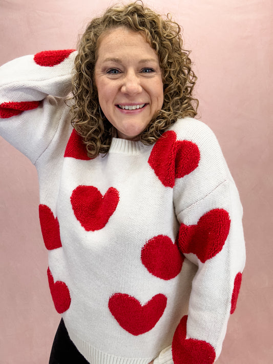 Hearts On Fire Valentine's Sweater