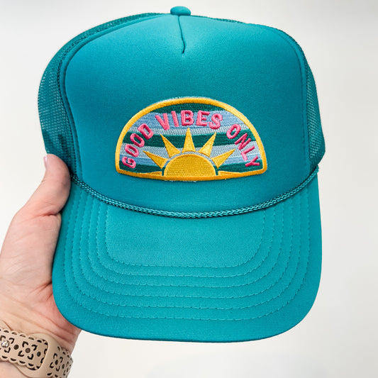 Good Vibes Only Patch Trucker Hat